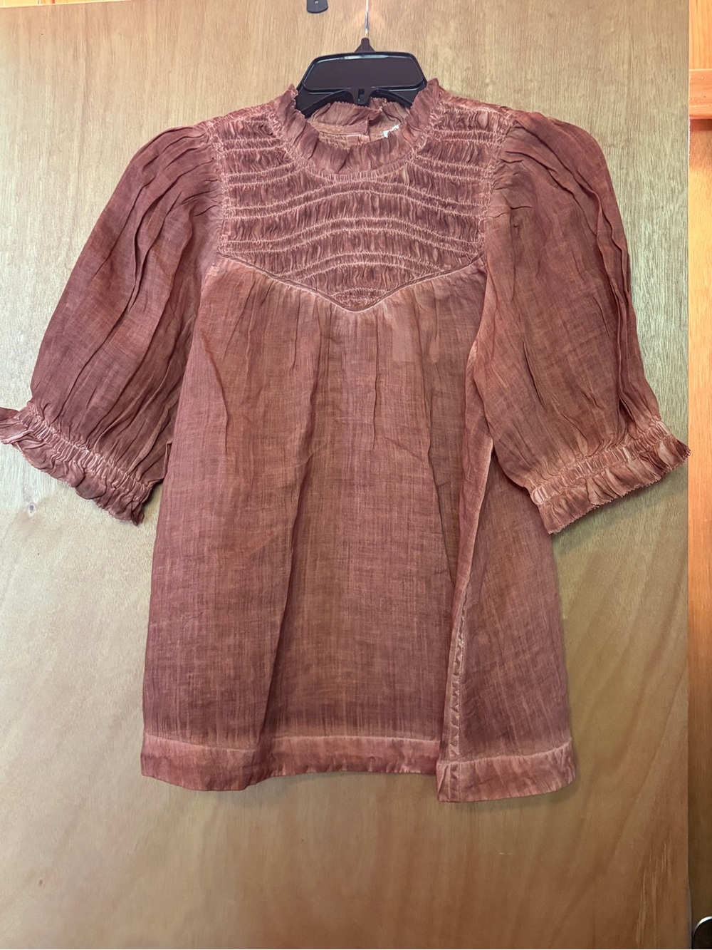 NWT Sea NY Yara Rust Brown ruffles and smocked top size 2